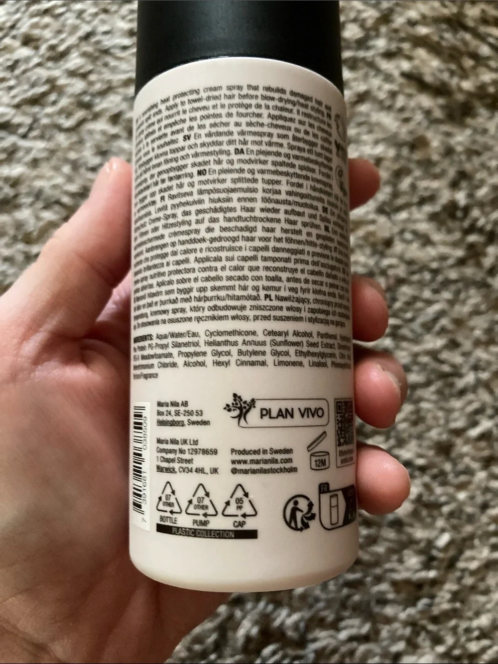 Maria Nila Cream Heat Spray USED